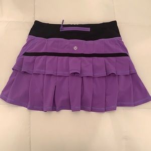 Lululemon purple tennis skirt with undershorts. Size 2.